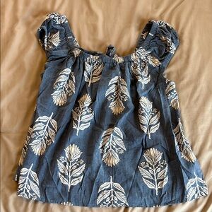 Old Navy Blue Floral Blouse